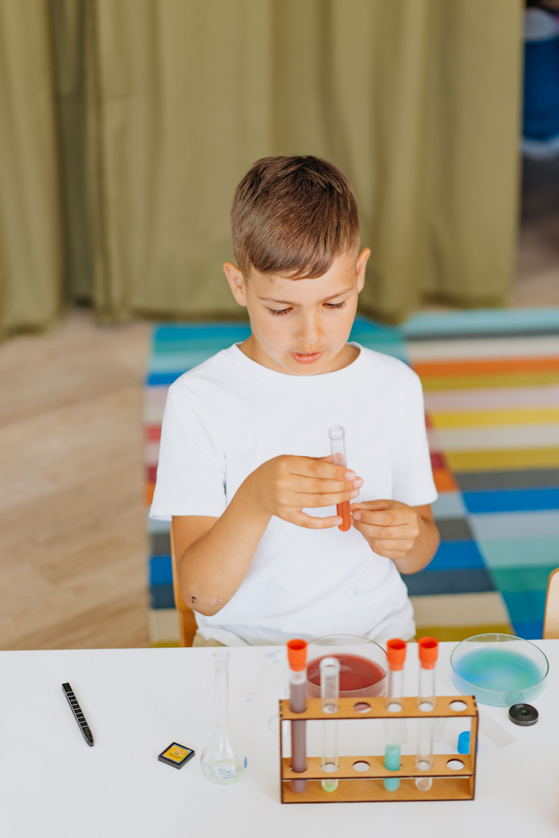 child in a lab